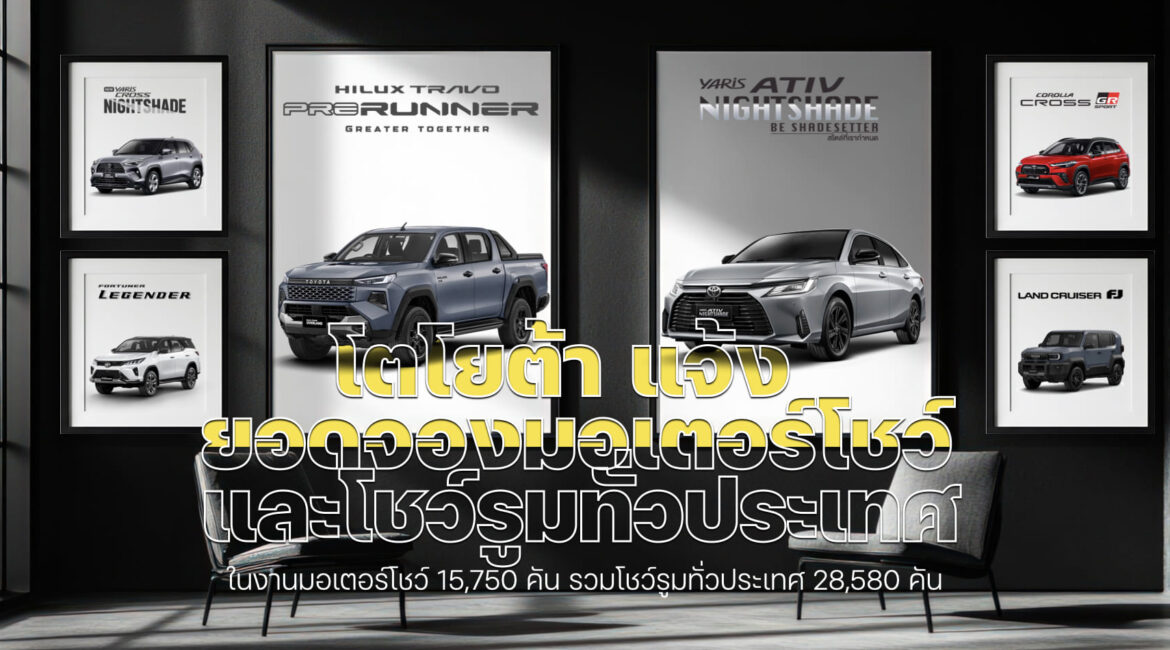 โตโยต้า แจ้งยอดจองมอเตอร์โชว์และโชว์รูมทั่วประเทศรวมทั้งสิ้น 28,580 คัน