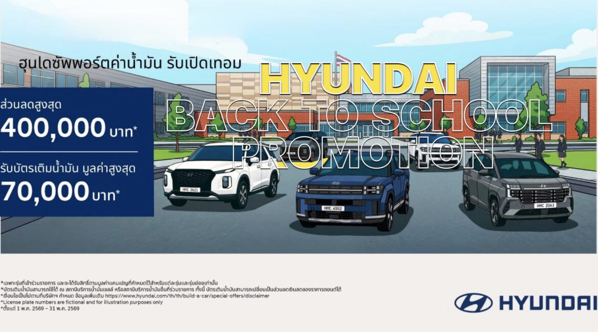 ฮุนได เปิดโปรเปิดเทอม Hyundai Back to School ลด 4 แสนบาท