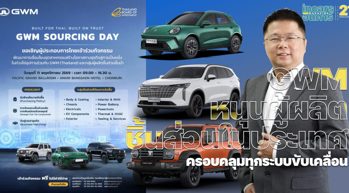 GWM หนุนผู้ผลิตชิ้นส่วนในประเทศ ครอบคลุมทุกระบบขับเคลื่อน